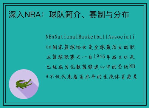 深入NBA：球队简介、赛制与分布